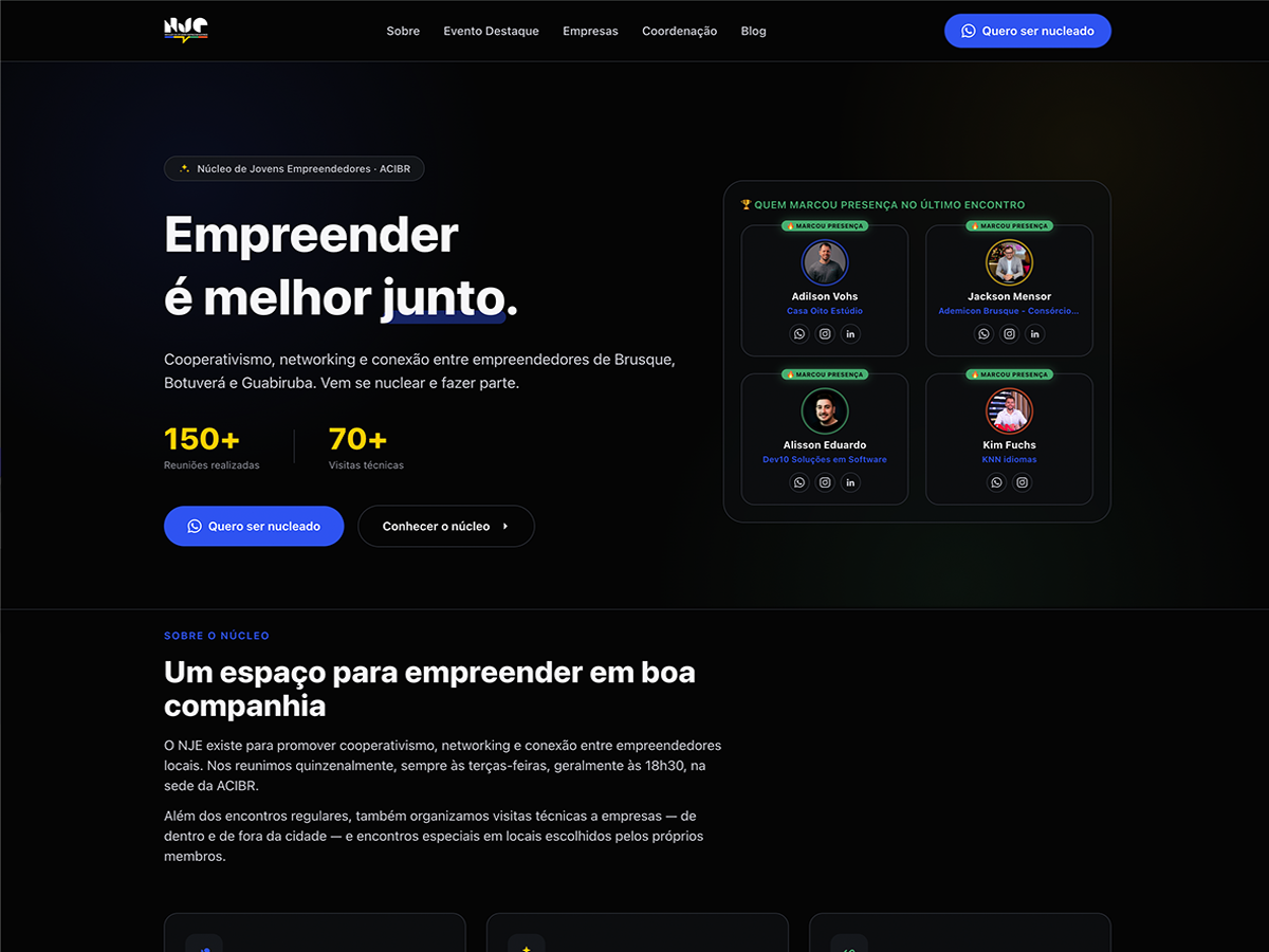 Site institucional — NJE Brusque